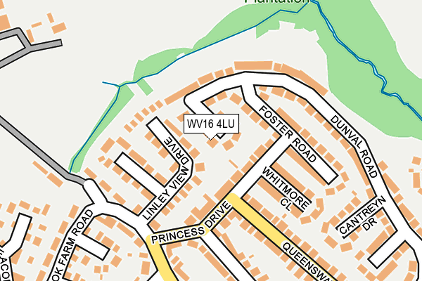 WV16 4LU map - OS OpenMap – Local (Ordnance Survey)