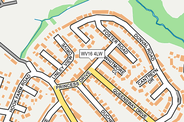 WV16 4LW map - OS OpenMap – Local (Ordnance Survey)