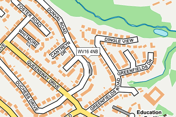 WV16 4NB map - OS OpenMap – Local (Ordnance Survey)