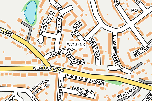 WV16 4NR map - OS OpenMap – Local (Ordnance Survey)