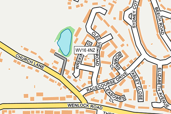 WV16 4NZ map - OS OpenMap – Local (Ordnance Survey)