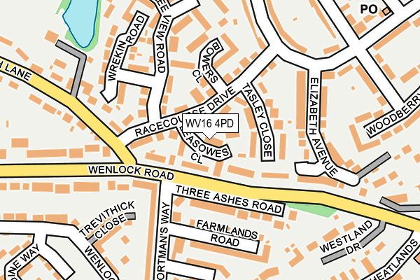 WV16 4PD map - OS OpenMap – Local (Ordnance Survey)