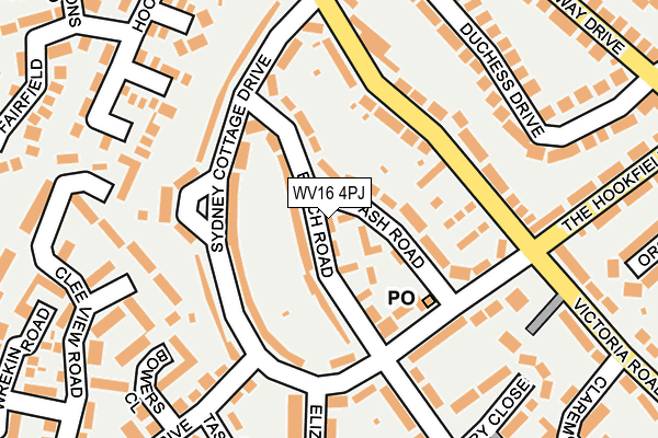 WV16 4PJ map - OS OpenMap – Local (Ordnance Survey)