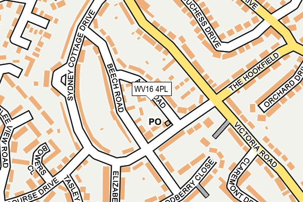 WV16 4PL map - OS OpenMap – Local (Ordnance Survey)