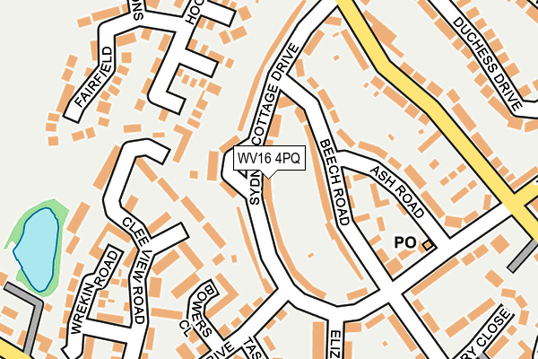 WV16 4PQ map - OS OpenMap – Local (Ordnance Survey)