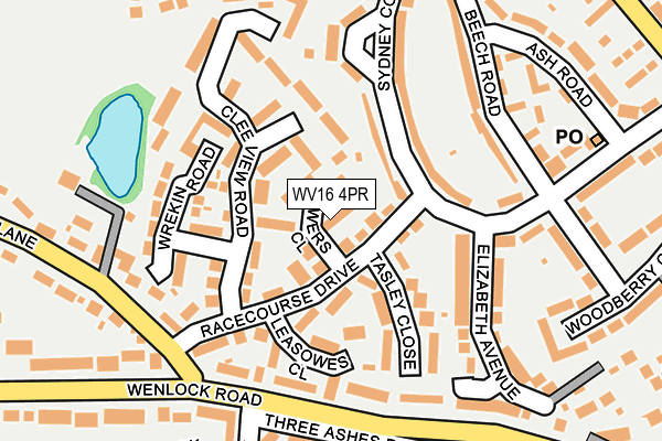 WV16 4PR map - OS OpenMap – Local (Ordnance Survey)
