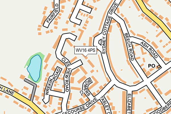 WV16 4PS map - OS OpenMap – Local (Ordnance Survey)