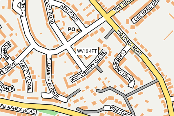 WV16 4PT map - OS OpenMap – Local (Ordnance Survey)
