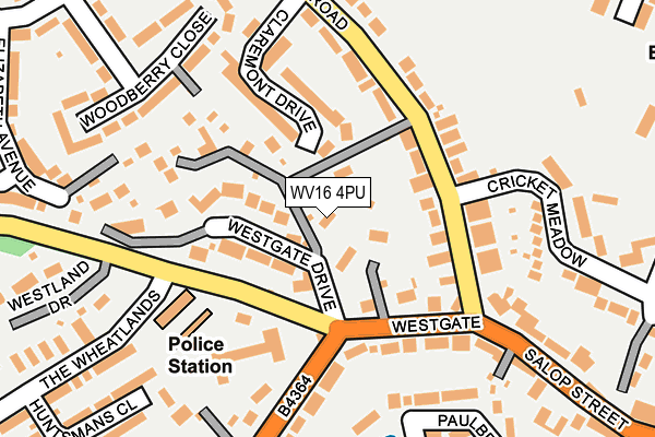 WV16 4PU map - OS OpenMap – Local (Ordnance Survey)