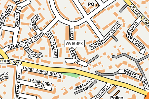 WV16 4PX map - OS OpenMap – Local (Ordnance Survey)