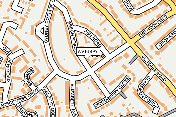 WV16 4PY map - OS OpenMap – Local (Ordnance Survey)