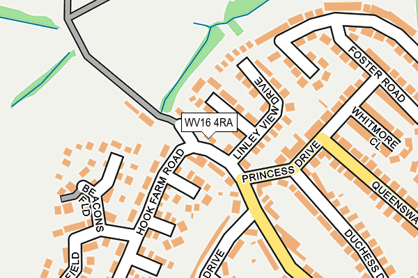 WV16 4RA map - OS OpenMap – Local (Ordnance Survey)