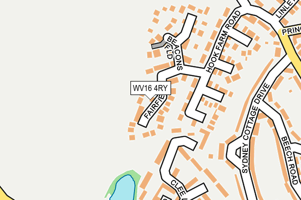 WV16 4RY map - OS OpenMap – Local (Ordnance Survey)