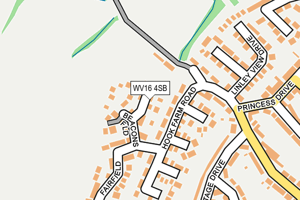 WV16 4SB map - OS OpenMap – Local (Ordnance Survey)