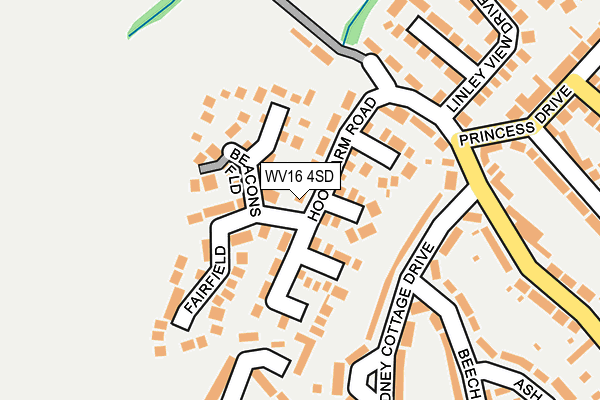 WV16 4SD map - OS OpenMap – Local (Ordnance Survey)