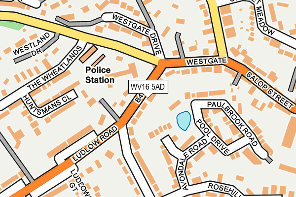 WV16 5AD map - OS OpenMap – Local (Ordnance Survey)