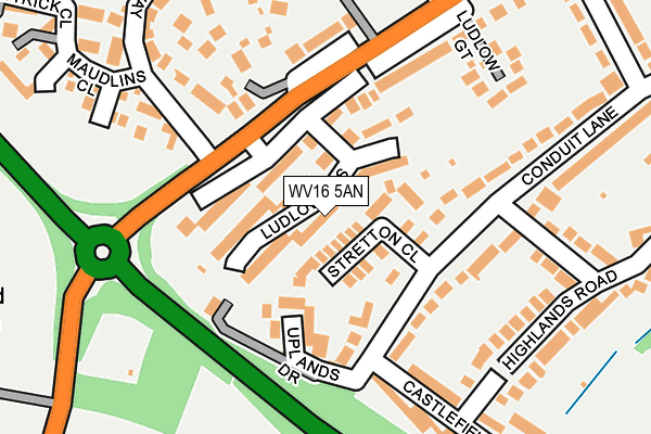 WV16 5AN map - OS OpenMap – Local (Ordnance Survey)