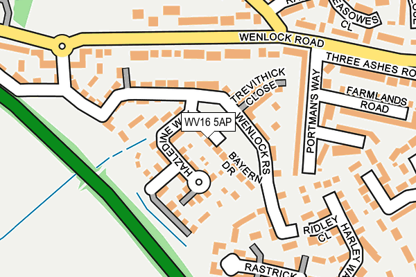 WV16 5AP map - OS OpenMap – Local (Ordnance Survey)