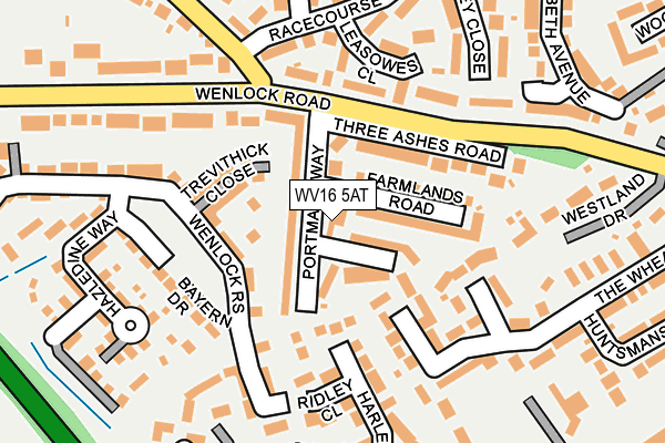 WV16 5AT map - OS OpenMap – Local (Ordnance Survey)