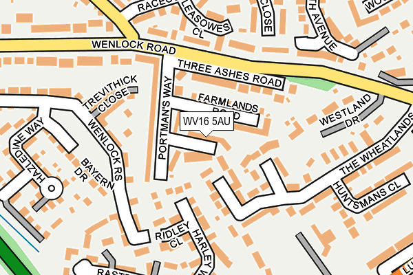 WV16 5AU map - OS OpenMap – Local (Ordnance Survey)
