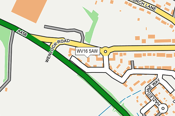 WV16 5AW map - OS OpenMap – Local (Ordnance Survey)