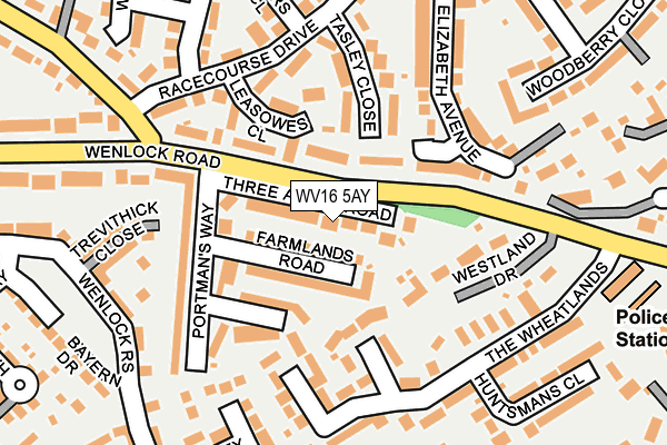 WV16 5AY map - OS OpenMap – Local (Ordnance Survey)