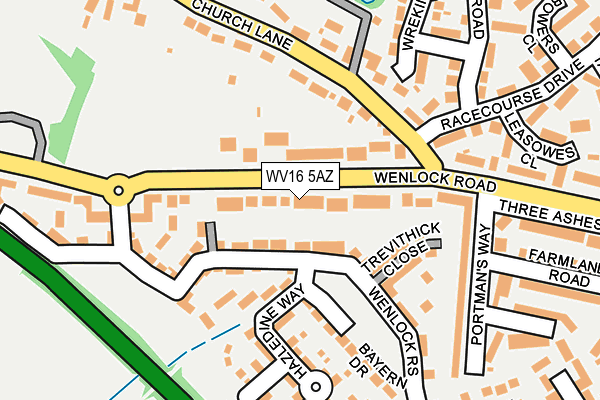 WV16 5AZ map - OS OpenMap – Local (Ordnance Survey)