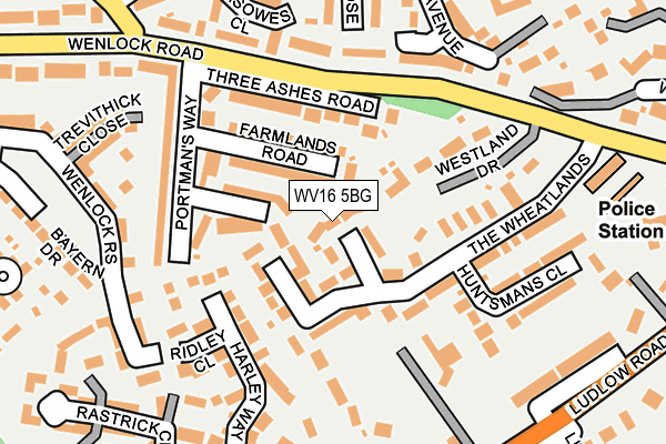 WV16 5BG map - OS OpenMap – Local (Ordnance Survey)