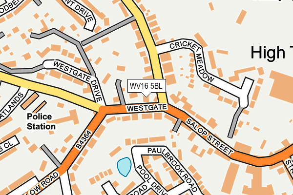 WV16 5BL map - OS OpenMap – Local (Ordnance Survey)