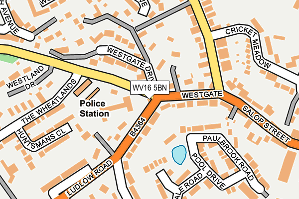 WV16 5BN map - OS OpenMap – Local (Ordnance Survey)