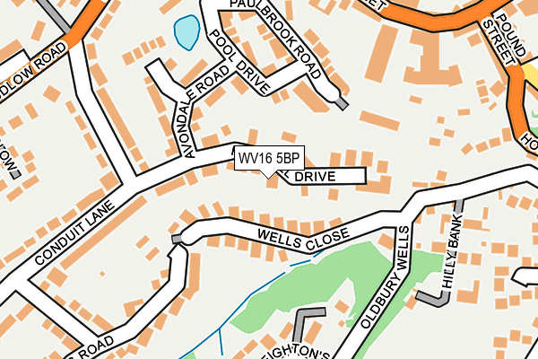 WV16 5BP map - OS OpenMap – Local (Ordnance Survey)
