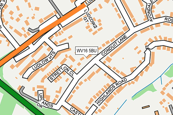 WV16 5BU map - OS OpenMap – Local (Ordnance Survey)