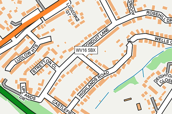 WV16 5BX map - OS OpenMap – Local (Ordnance Survey)