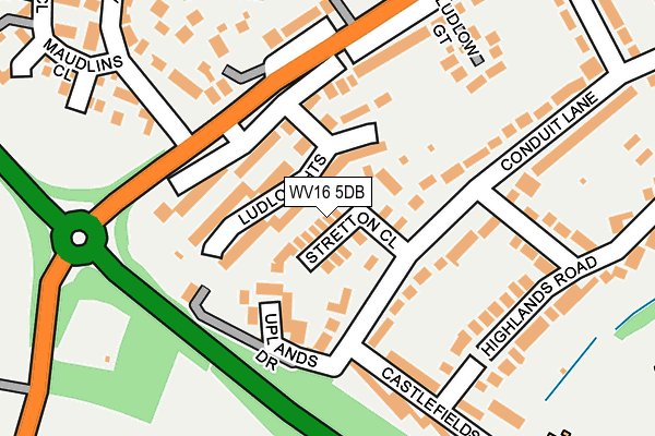 WV16 5DB map - OS OpenMap – Local (Ordnance Survey)