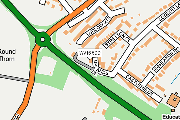 WV16 5DD map - OS OpenMap – Local (Ordnance Survey)