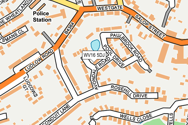 WV16 5DJ map - OS OpenMap – Local (Ordnance Survey)