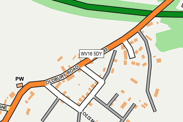 WV16 5DY map - OS OpenMap – Local (Ordnance Survey)