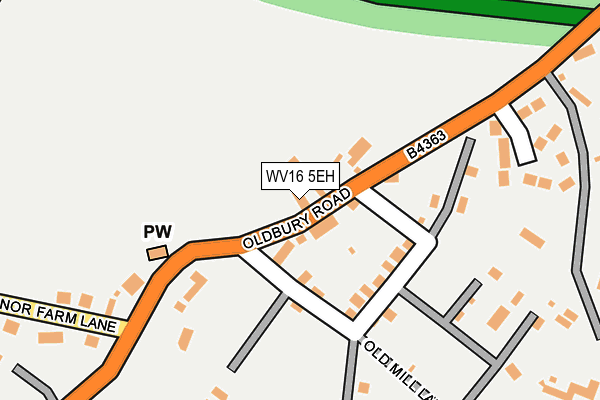 WV16 5EH map - OS OpenMap – Local (Ordnance Survey)