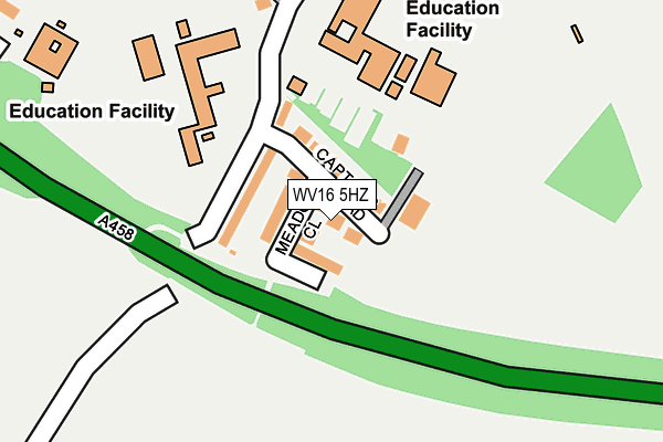 WV16 5HZ map - OS OpenMap – Local (Ordnance Survey)