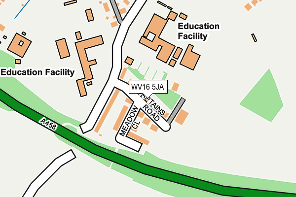 WV16 5JA map - OS OpenMap – Local (Ordnance Survey)