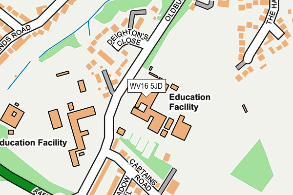 WV16 5JD map - OS OpenMap – Local (Ordnance Survey)