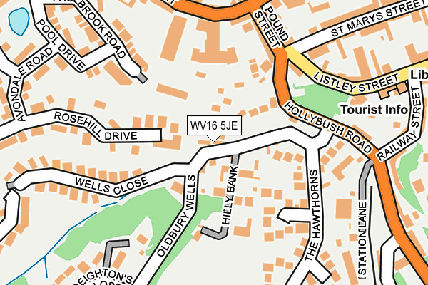 WV16 5JE map - OS OpenMap – Local (Ordnance Survey)