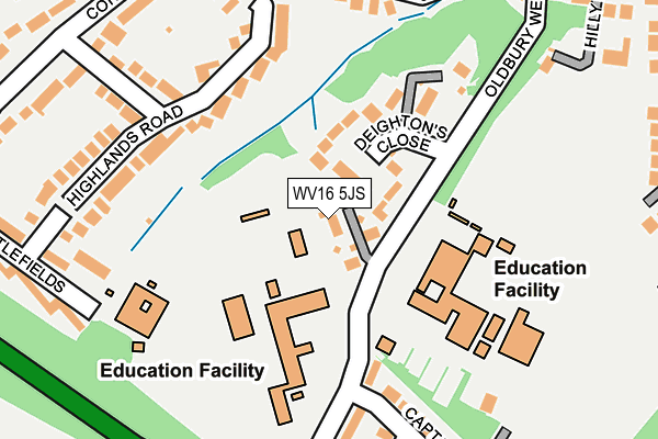 WV16 5JS map - OS OpenMap – Local (Ordnance Survey)