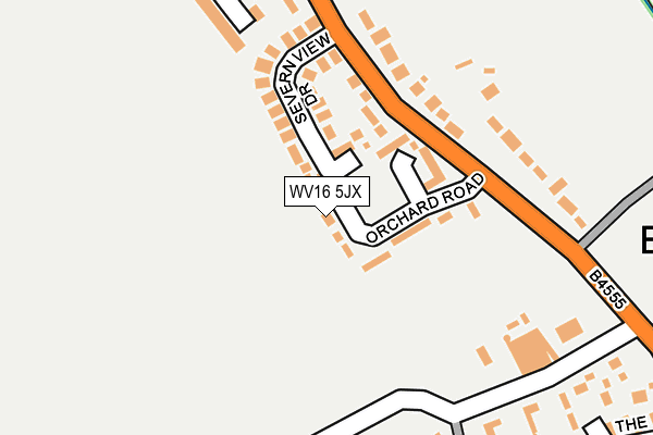 WV16 5JX map - OS OpenMap – Local (Ordnance Survey)