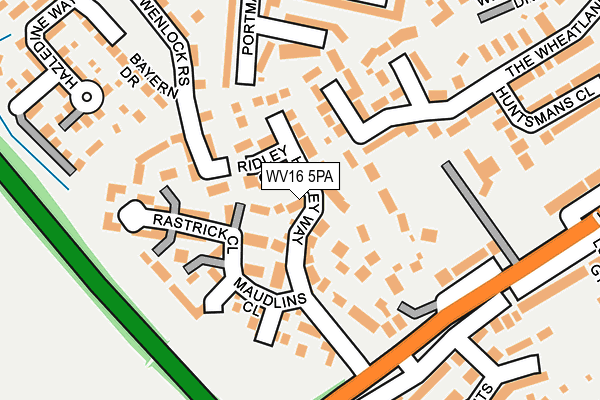 WV16 5PA map - OS OpenMap – Local (Ordnance Survey)