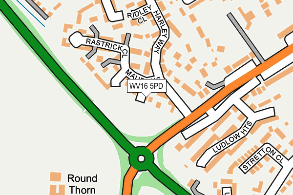 WV16 5PD map - OS OpenMap – Local (Ordnance Survey)