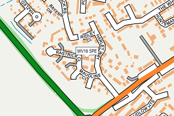 WV16 5PE map - OS OpenMap – Local (Ordnance Survey)