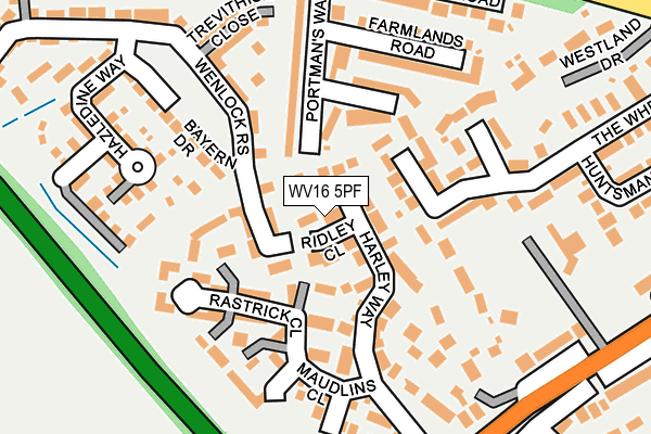 WV16 5PF map - OS OpenMap – Local (Ordnance Survey)