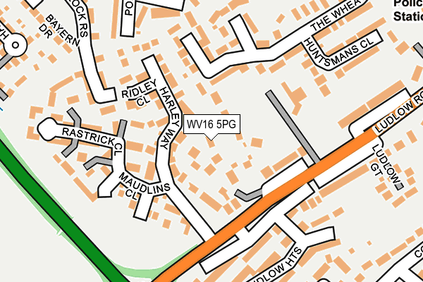 WV16 5PG map - OS OpenMap – Local (Ordnance Survey)