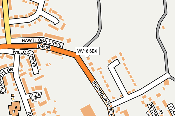 WV16 6BX map - OS OpenMap – Local (Ordnance Survey)